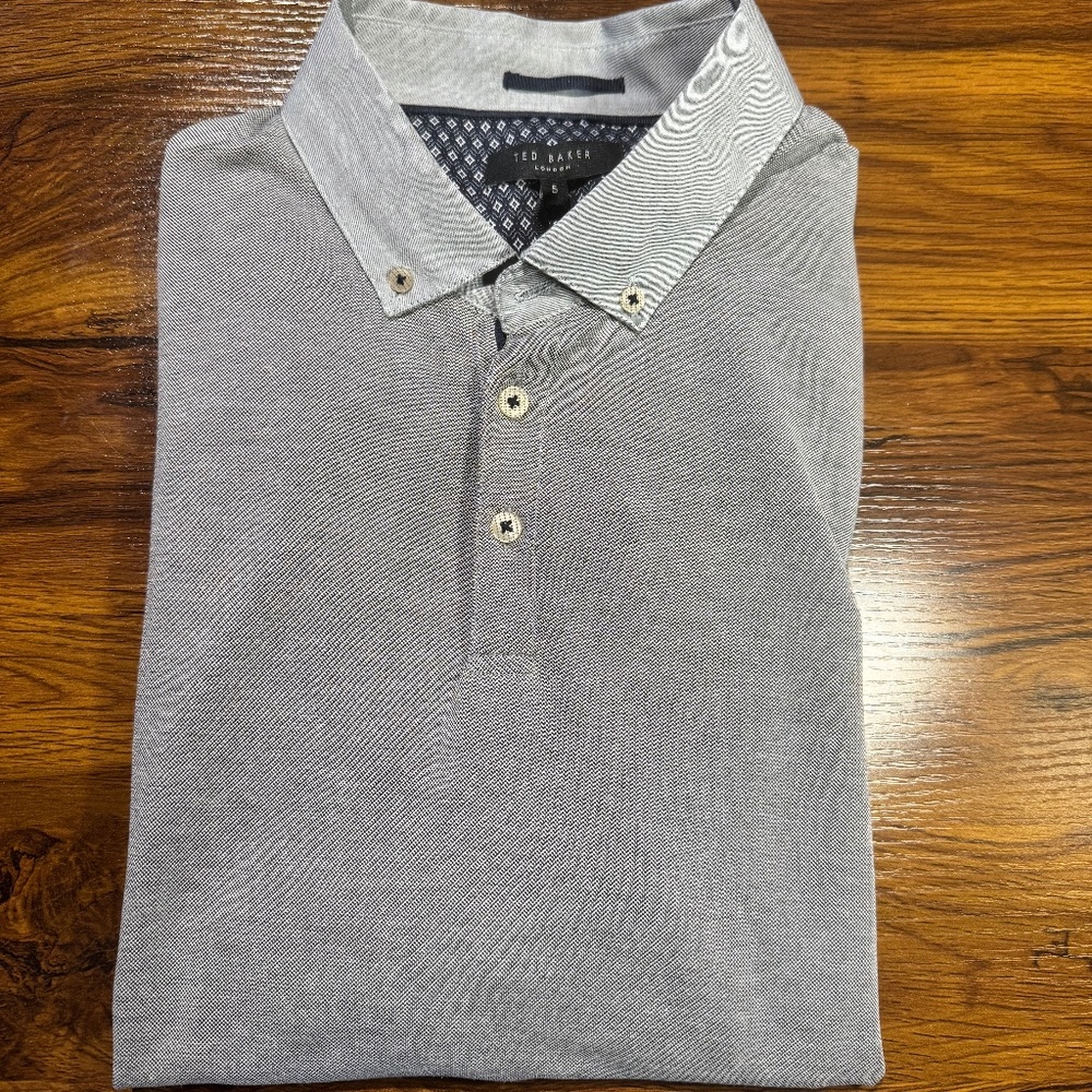 TED Baker London polo shirt contrasting collar men’s sz 5